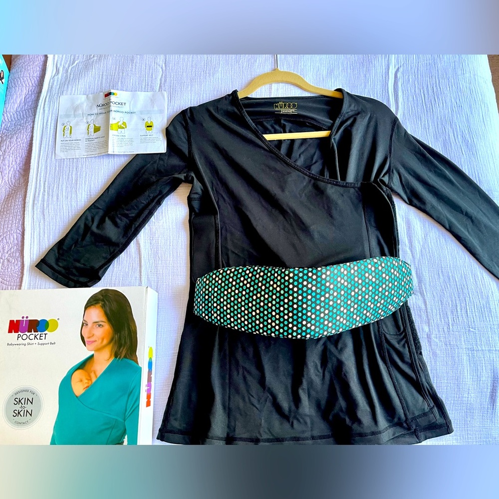 NUROO pocket skin to skin 3/4 length sleeve baby wearing shirt size XS/S